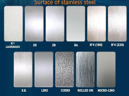 ¿Qué tipos de superficies de acero inoxidable hay?